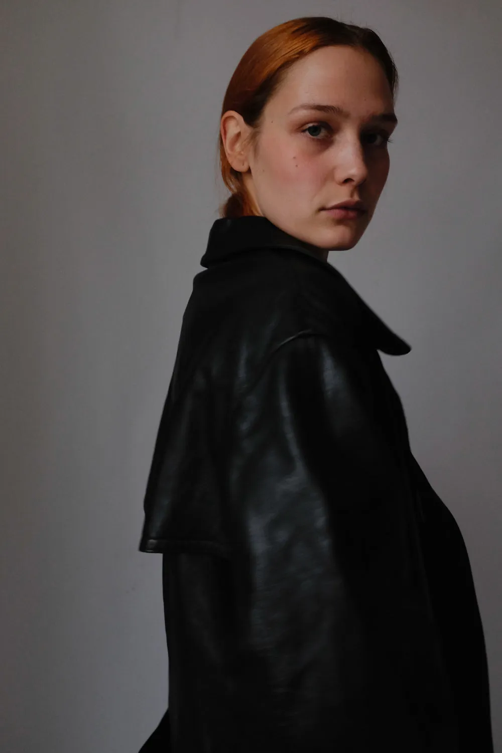 VINTAGE 1980 WARM BLACK LEATHER COAT