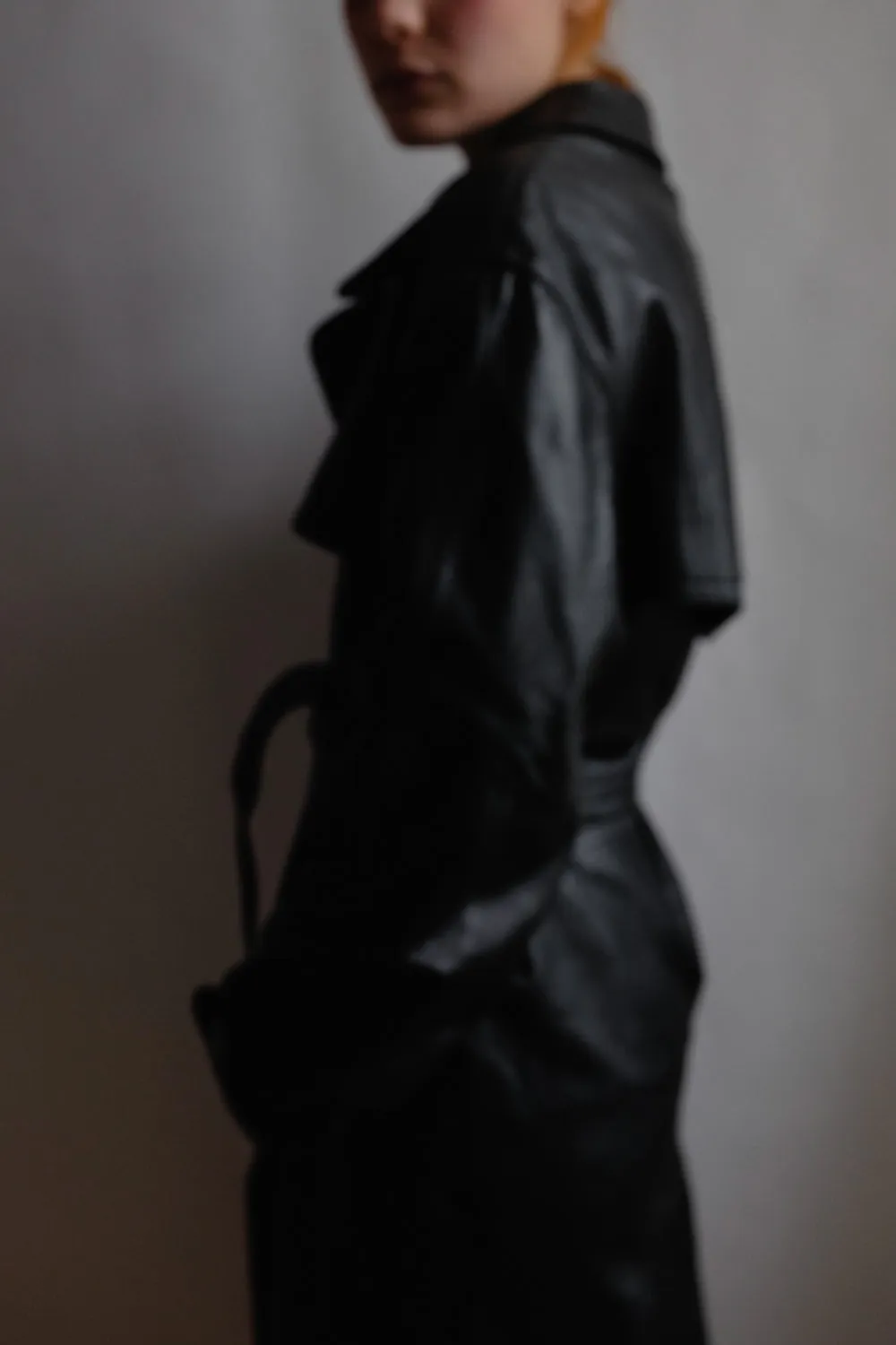 VINTAGE 1980 WARM BLACK LEATHER COAT