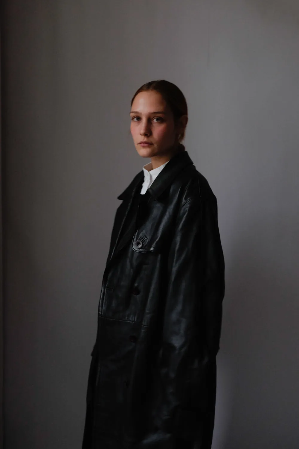 VINTAGE 1980 WARM BLACK LEATHER COAT