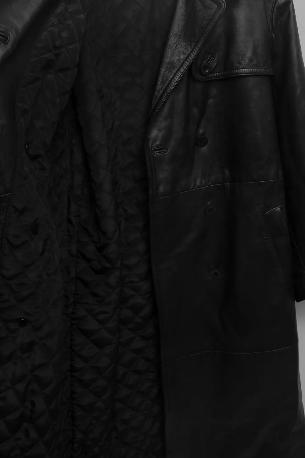 VINTAGE 1980 WARM BLACK LEATHER COAT