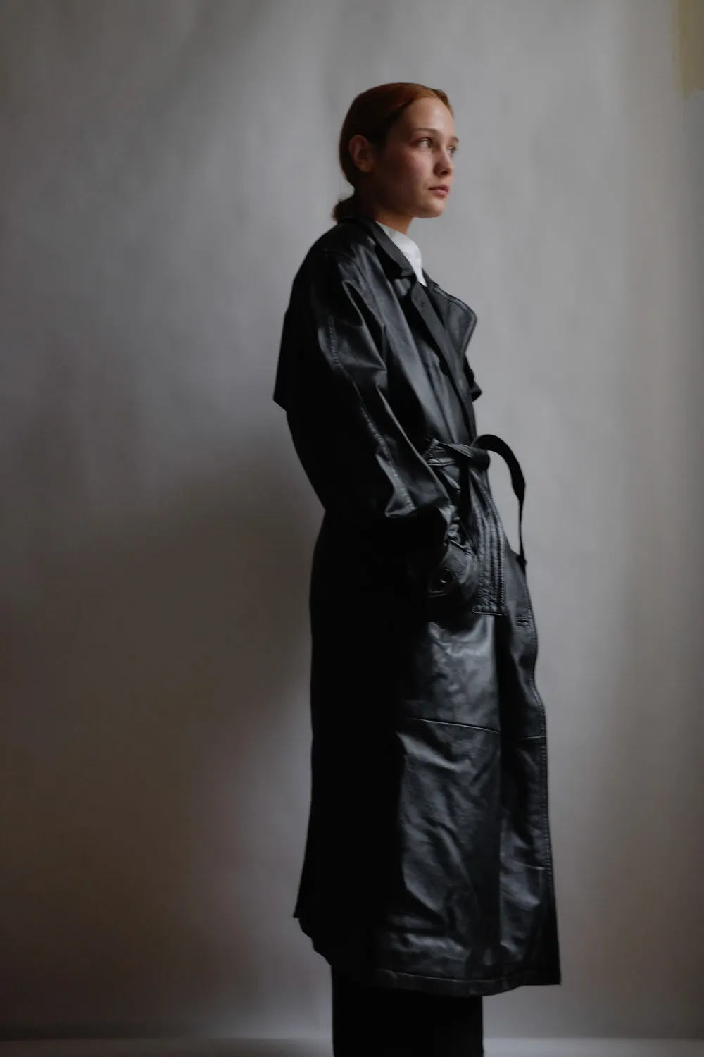 VINTAGE 1980 WARM BLACK LEATHER COAT