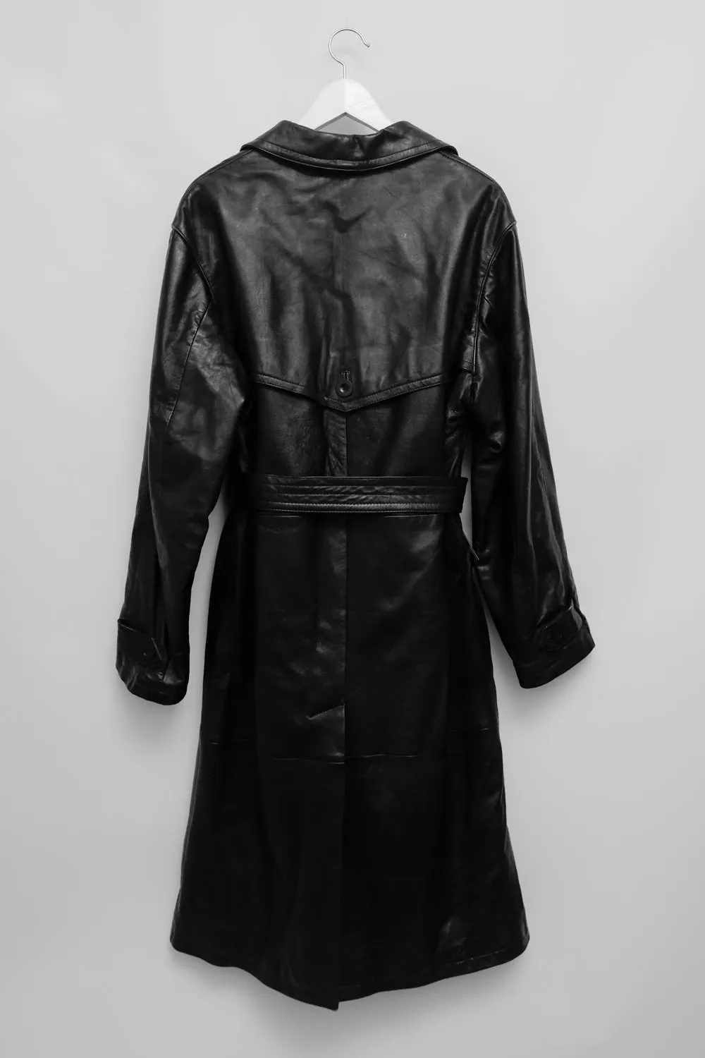 VINTAGE 1980 WARM BLACK LEATHER COAT