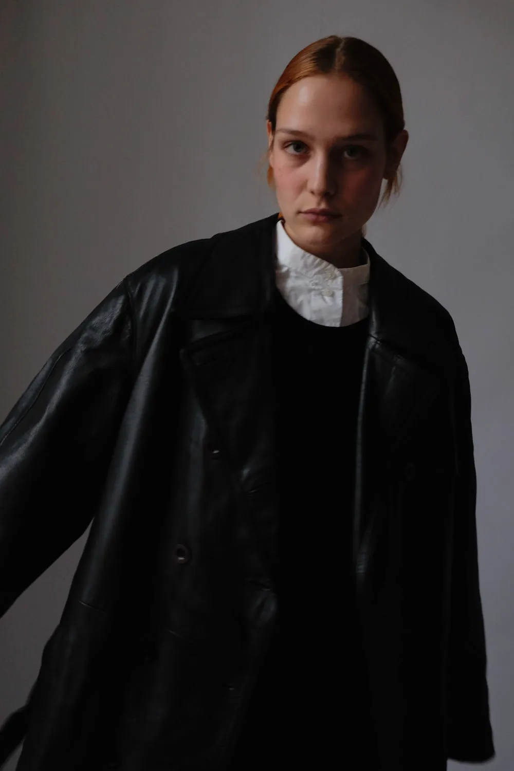 VINTAGE 1980 WARM BLACK LEATHER COAT