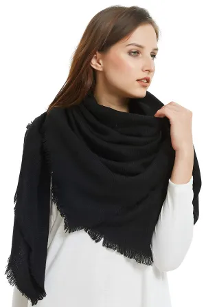 VIVIAN & VINCENT Soft Classic Luxurious Blanket Solid Color Square Scarf Wrap