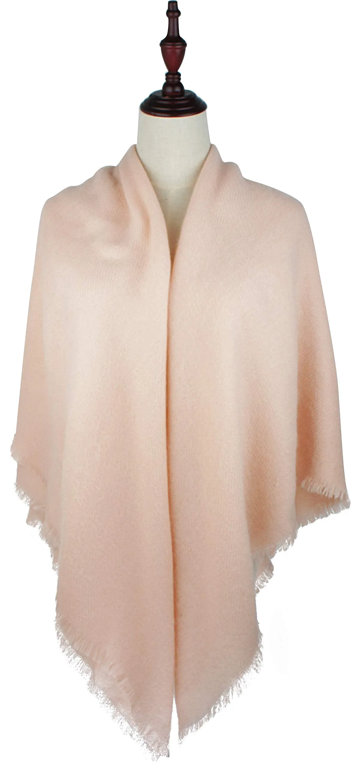 VIVIAN & VINCENT Soft Classic Luxurious Blanket Solid Color Square Scarf Wrap