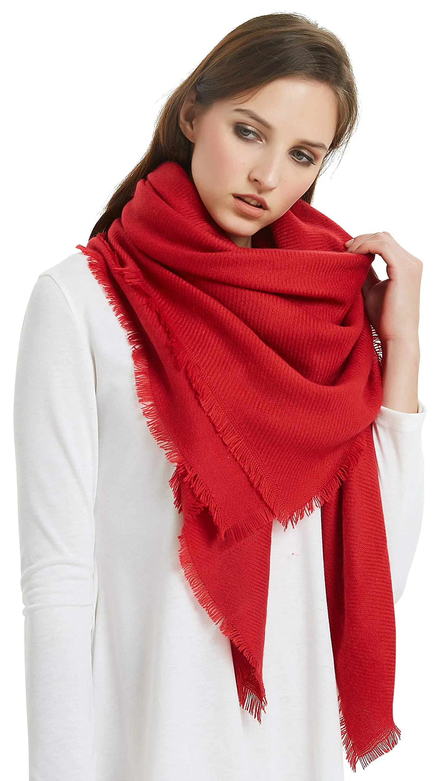 VIVIAN & VINCENT Soft Classic Luxurious Blanket Solid Color Square Scarf Wrap