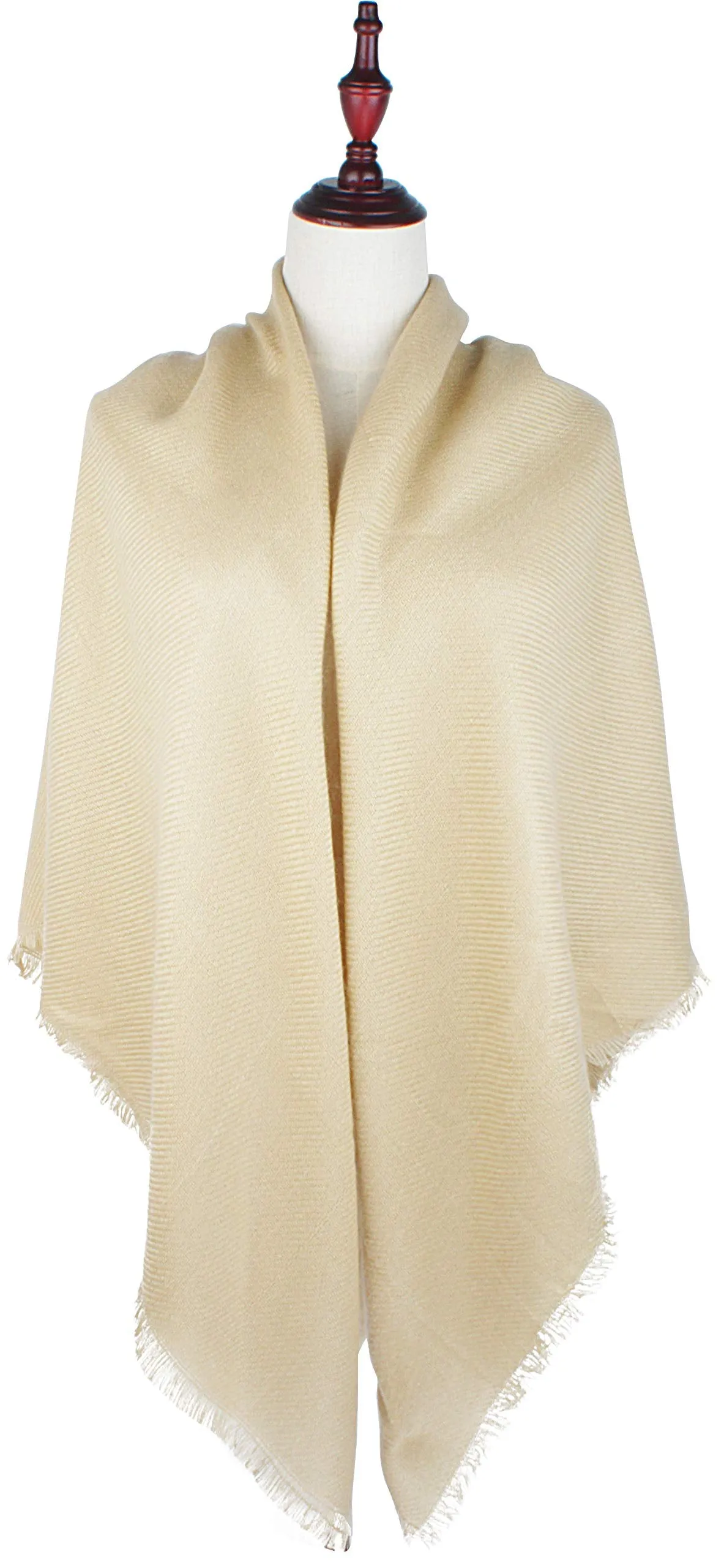 VIVIAN & VINCENT Soft Classic Luxurious Blanket Solid Color Square Scarf Wrap