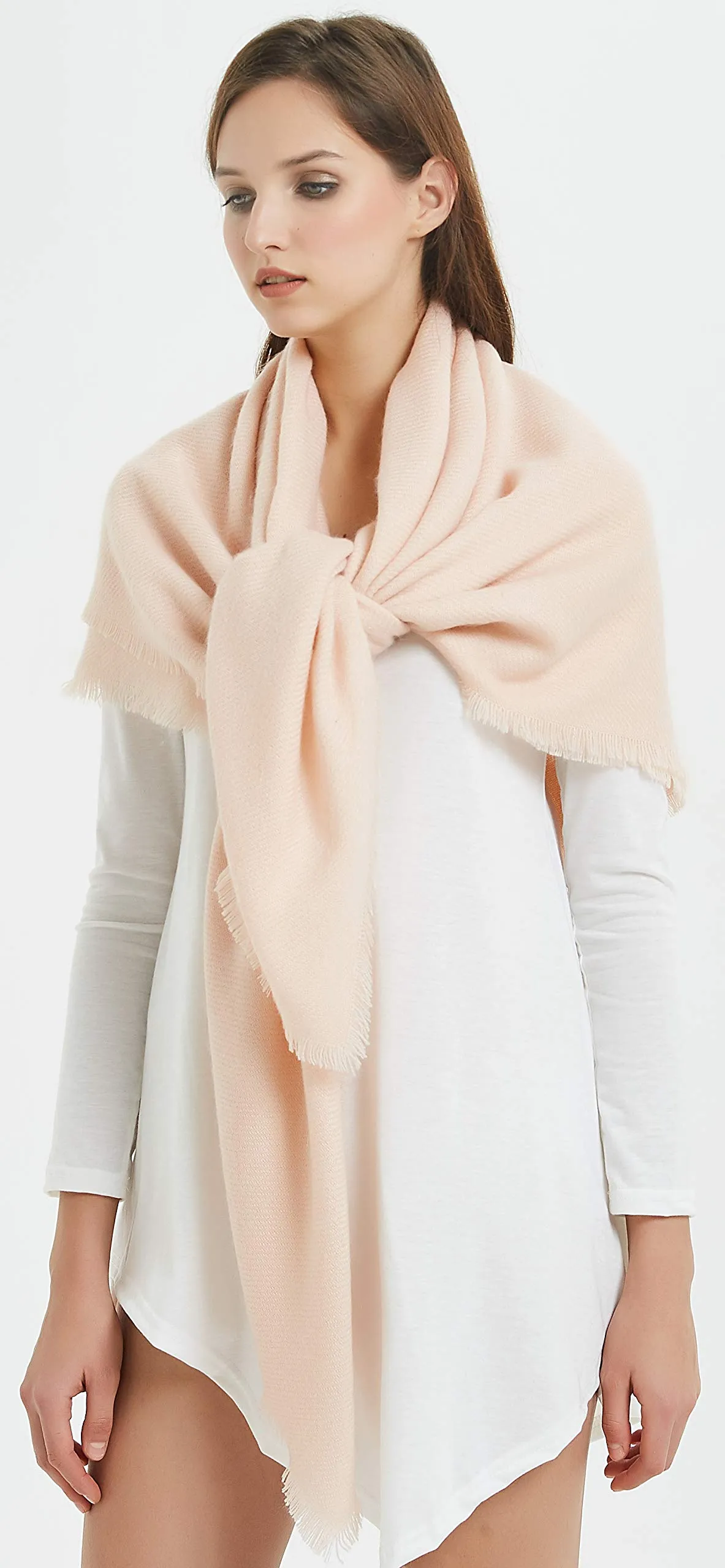 VIVIAN & VINCENT Soft Classic Luxurious Blanket Solid Color Square Scarf Wrap