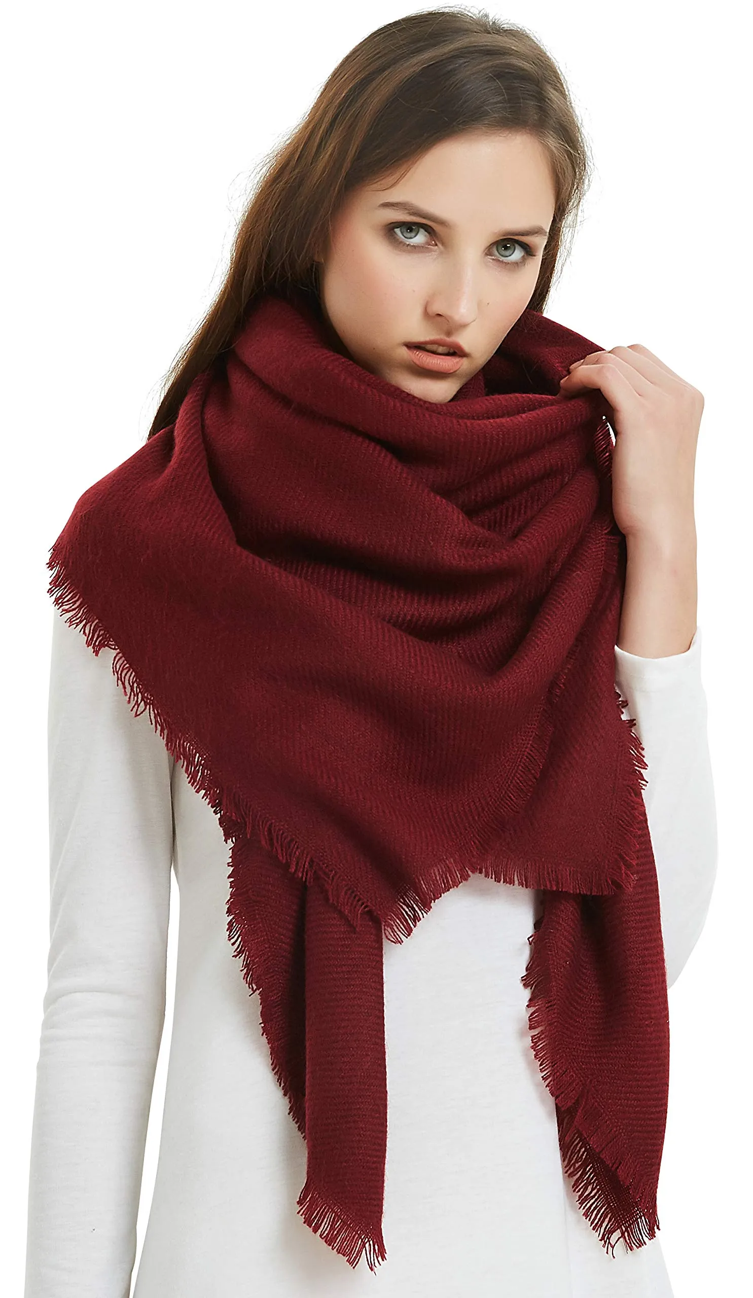 VIVIAN & VINCENT Soft Classic Luxurious Blanket Solid Color Square Scarf Wrap