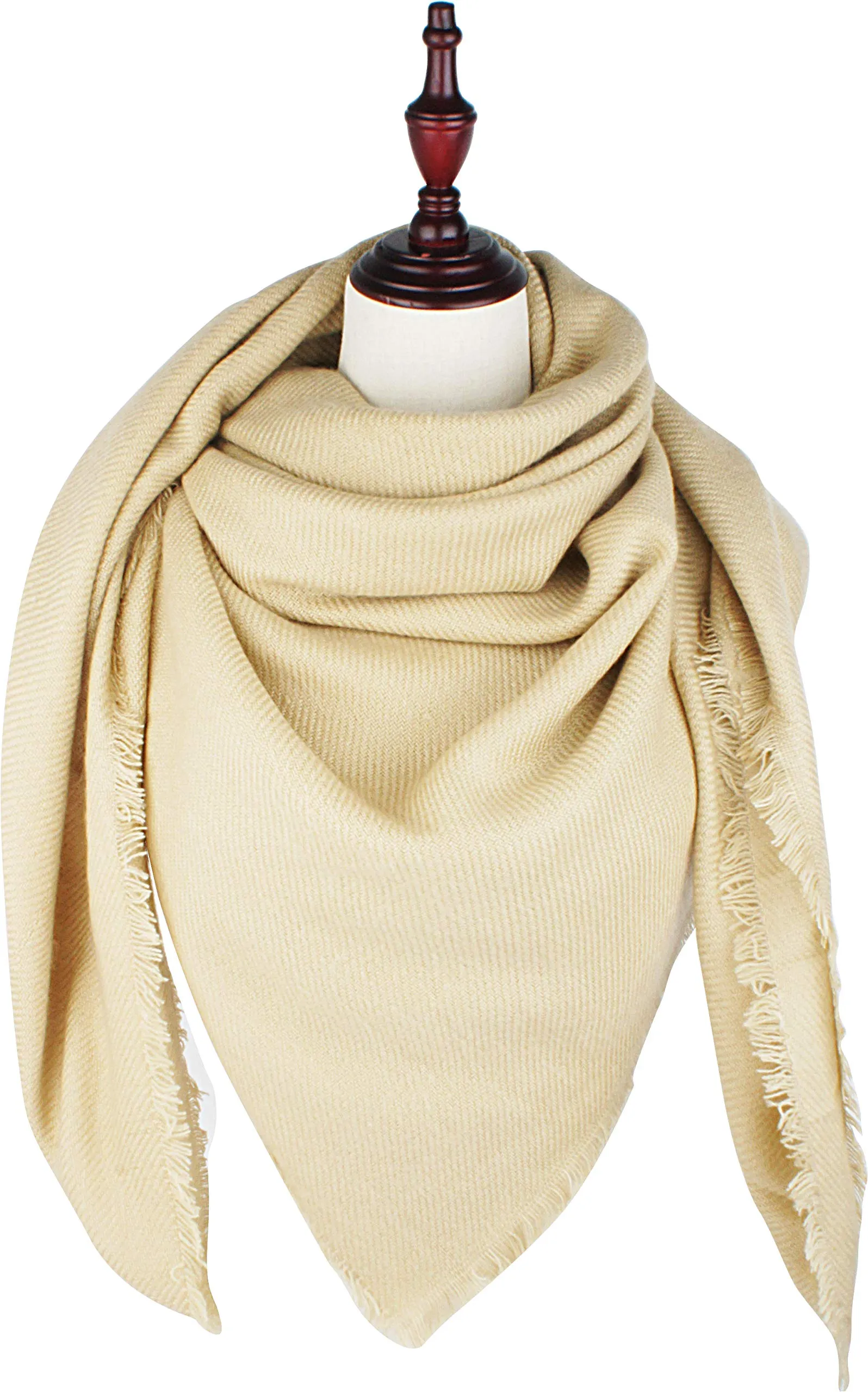 VIVIAN & VINCENT Soft Classic Luxurious Blanket Solid Color Square Scarf Wrap