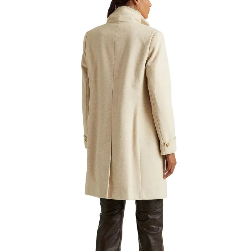 Womens Beige Wool Blend Coat